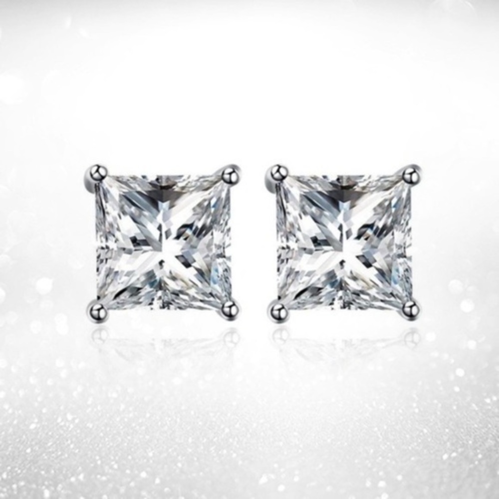 Brand New Renaissance Collection CZ 14k Stud Earrings 1.5 Total Carat Weight